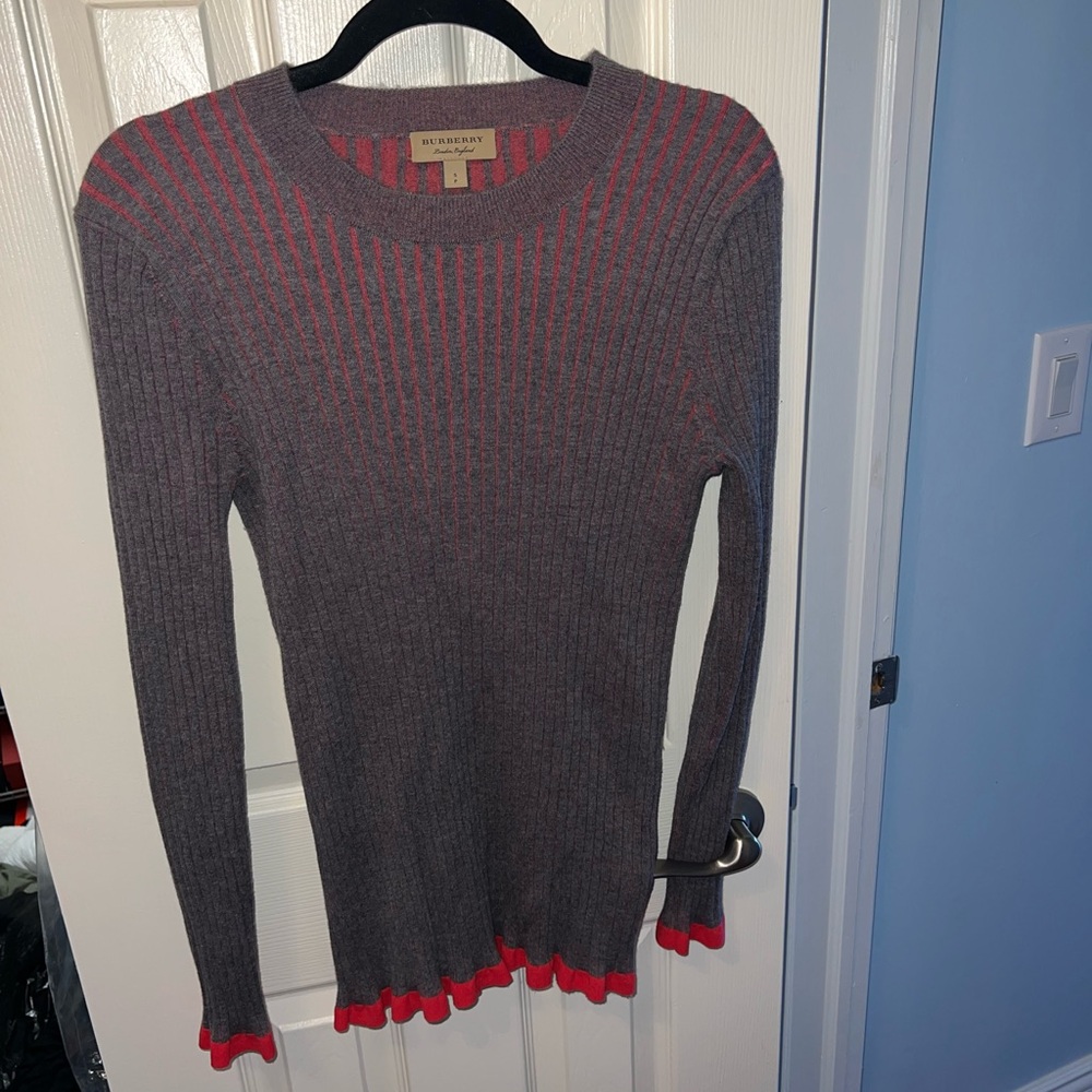 Burberry Charcoal and Burgundy Knitwear